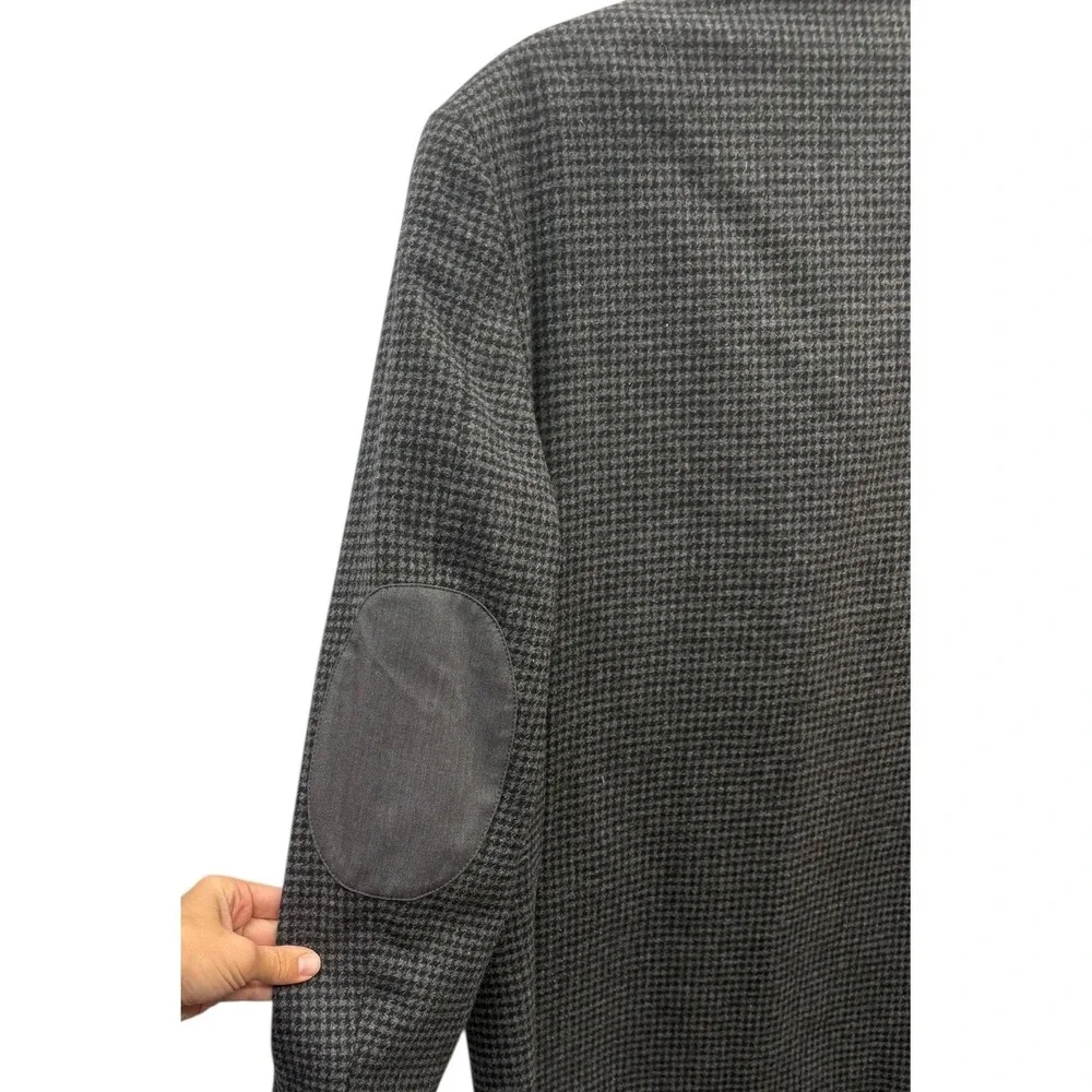 Marc Anthony Houndstooth Wool‎ Blend Blazer Sport Coat Elbow Patches 38R